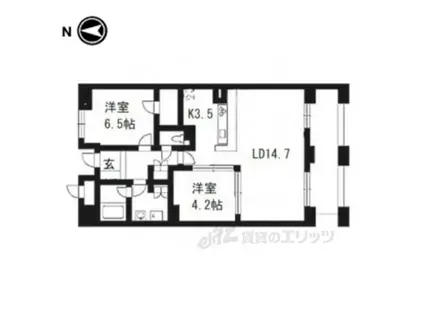 パインフィールド洛東(3LDK/6階)の間取り写真