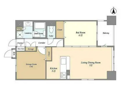 レクセルマンション上野松が谷(2LDK/8階)の間取り写真