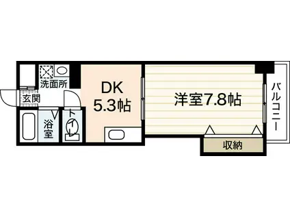 ヴィアーレサンヨー(1DK/6階)の間取り写真