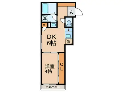 ルクレ目白西(1DK/2階)の間取り写真