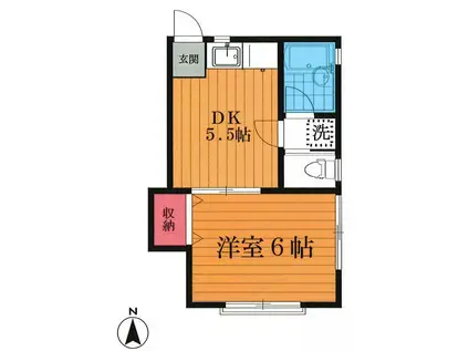 ルシェール(1DK/1階)の間取り写真