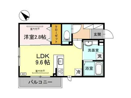 SELKAMEREN セルカメレン(1LDK/2階)の間取り写真