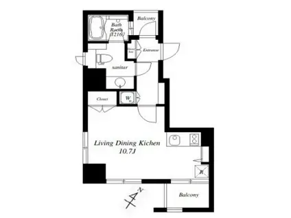 CATS原宿(ワンルーム/7階)の間取り写真