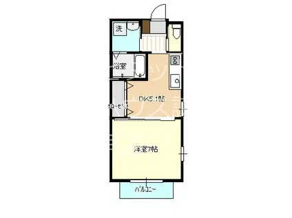 グローリー原口(1DK/2階)の間取り写真