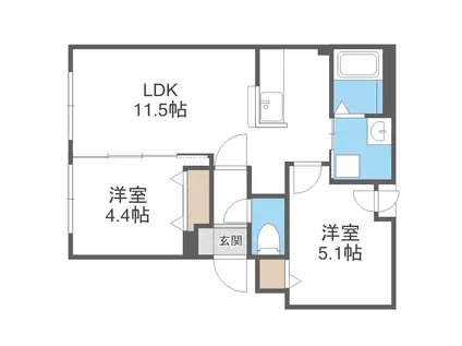 システムコート東札幌(2LDK/1階)の間取り写真