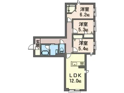 MAISON DE LUEUR(3LDK/2階)の間取り写真