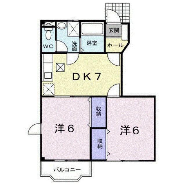 プロムナードM(2DK/1階)の間取り写真