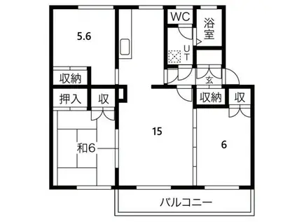 テレパレス発寒I(3LDK/4階)の間取り写真