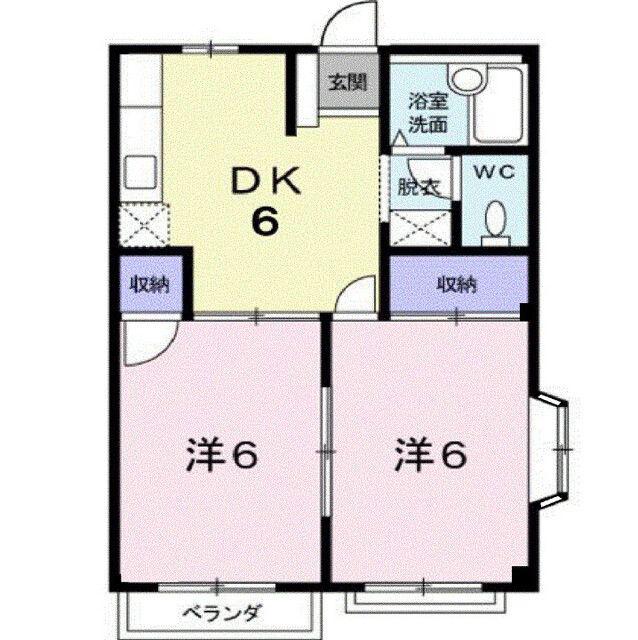 エルディムはせ(2DK/2階)の間取り写真
