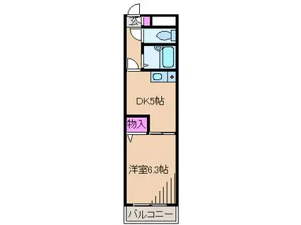 アーカス5(1DK/1階)の間取り写真