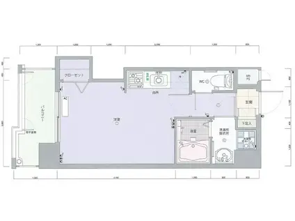 ピュアドーム博多ルネサンス(ワンルーム/5階)の間取り写真