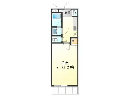 ヴァンヴェール熊取(1K/2階)の間取り写真