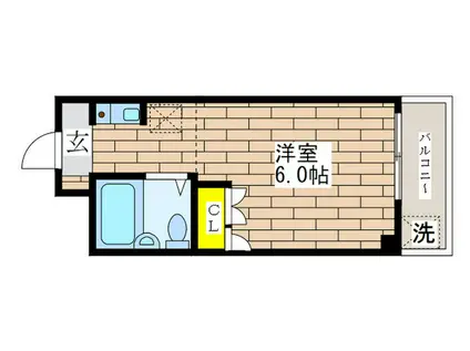 NAGAKI MANSION(ワンルーム/2階)の間取り写真