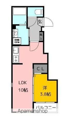 メゾンドわさび(1LDK/4階)の間取り写真