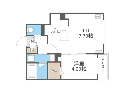 TRYBAL SPACE 北17条(2LDK/3階)の間取り写真