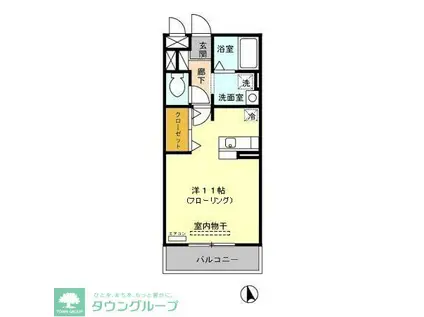 コンフォール(ワンルーム/1階)の間取り写真