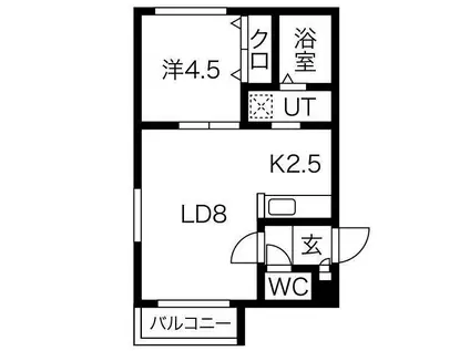 STELLA FISSA SHINSAPPOROステラフィッサ新札幌(1LDK/3階)の間取り写真