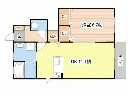 メゾン ド ルミエール(1LDK/1階)の間取り写真