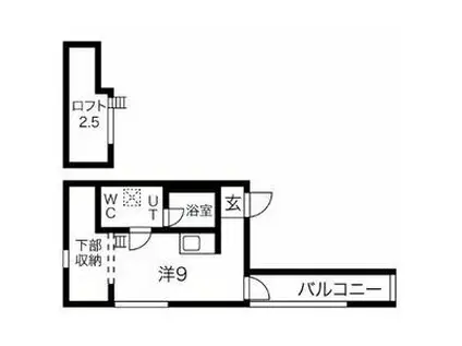 CASA CIRUELA(1K/2階)の間取り写真