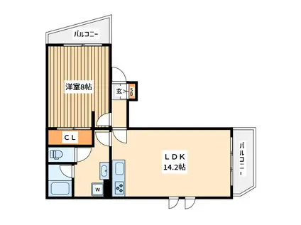 ヴィラエムジー2(1LDK/3階)の間取り写真