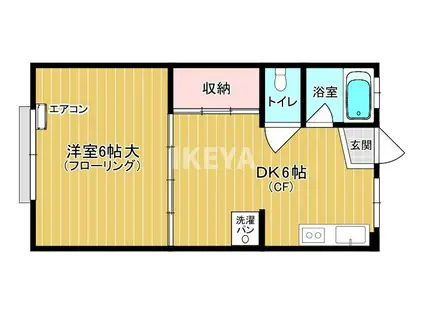 グリーンマンション(1DK/2階)の間取り写真