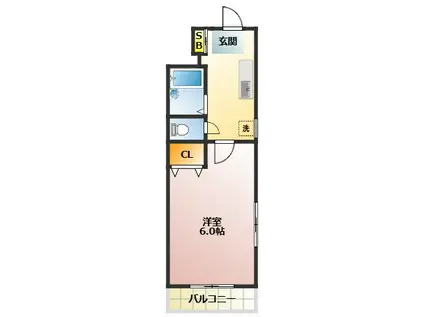 エスポワール(1K/2階)の間取り写真