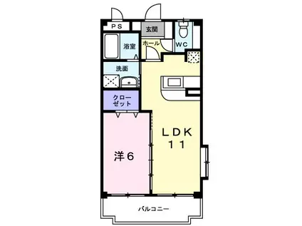 大新マンション(1LDK/2階)の間取り写真