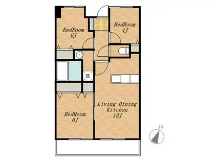 グランサッソ東雪谷(3LDK/3階)の間取り写真