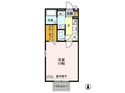 サンシャトー I(1K/1階)の間取り写真