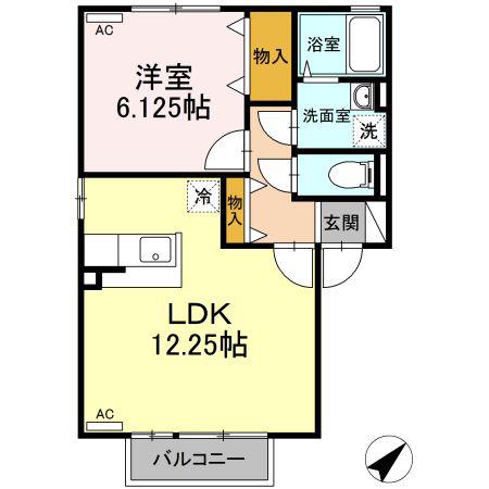 メゾンドブランシェ(1LDK/2階)の間取り写真
