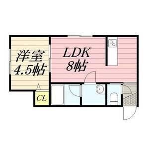 コーポ向日葵(1LDK/3階)の間取り写真