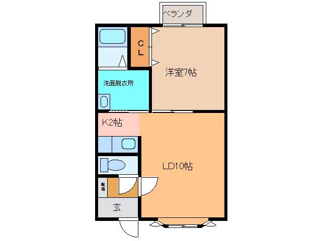 YSフィールド(1LDK/1階)の間取り写真