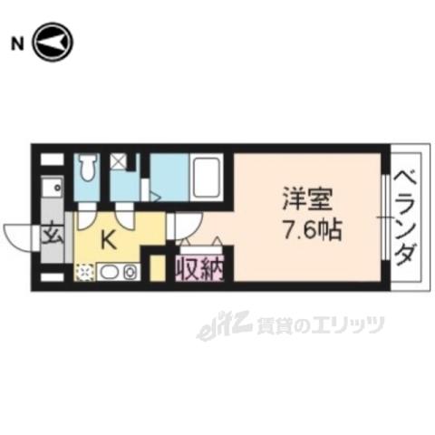 アルティスタ蛸薬師(1K/2階)の間取り写真