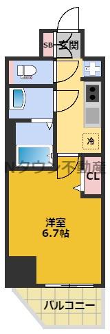 プレサンス大須観音ビザリア(1K/5階)の間取り写真