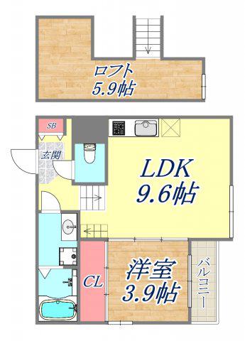 CASA DI MARE KOBE(1LDK/1階)の間取り写真