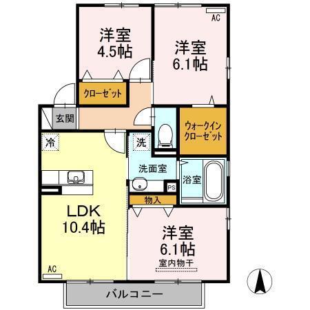 アルシオネ(3LDK/2階)の間取り写真