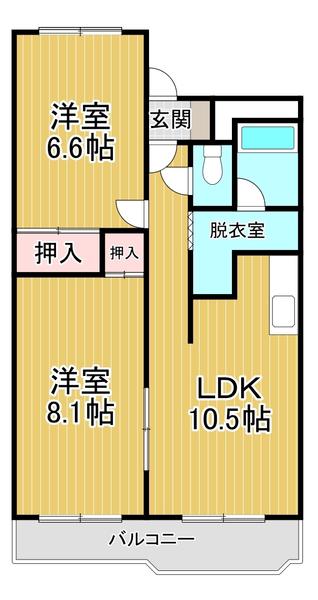 ファミールエステート(2LDK/4階)の間取り写真