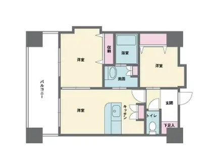 HF西新宿レジデンスウエスト(1SLDK/2階)の間取り写真