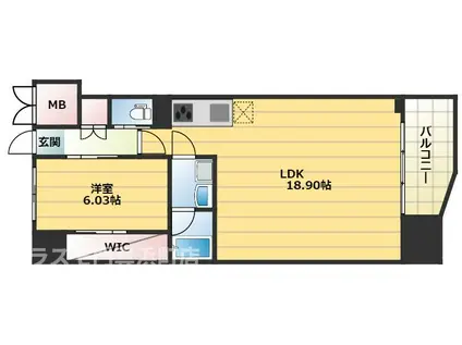 プレジオ新大阪EURO(1LDK/12階)の間取り写真