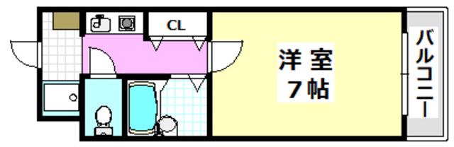 カントリー青葉ハイツ(1K/3階)の間取り写真
