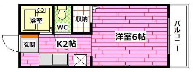 キャッスル21(1K/2階)の間取り写真