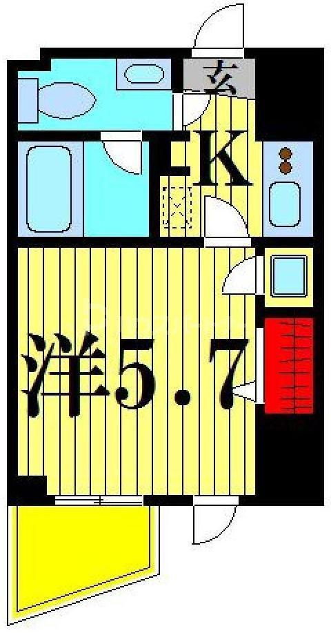 ライブコート草加(1K/8階)の間取り写真