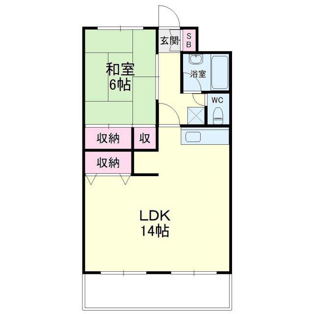 キャトルセゾン(1LDK/6階)の間取り写真