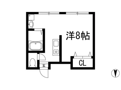 アザレア43(1K/4階)の間取り写真