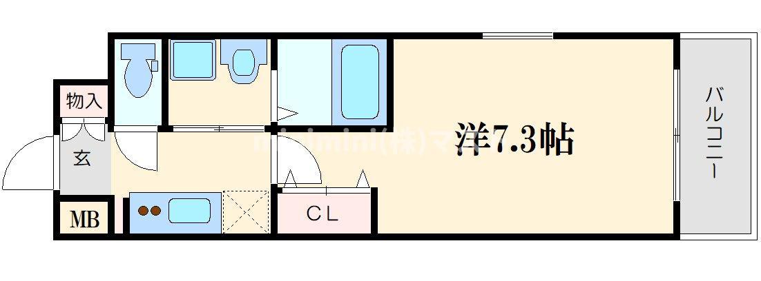 ミュプレ北浜(1K/15階)の間取り写真