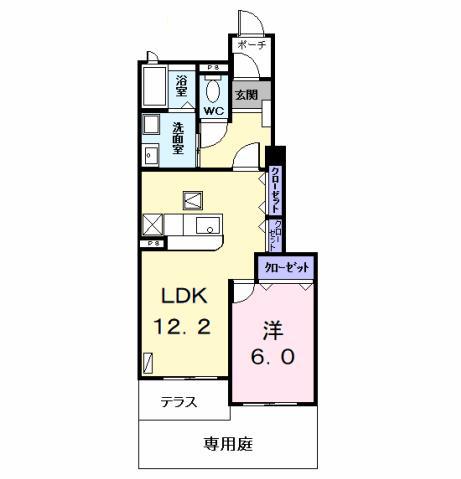 BEATO(1LDK/1階)の間取り写真