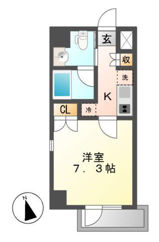 IARIM車道(1K/2階)の間取り写真