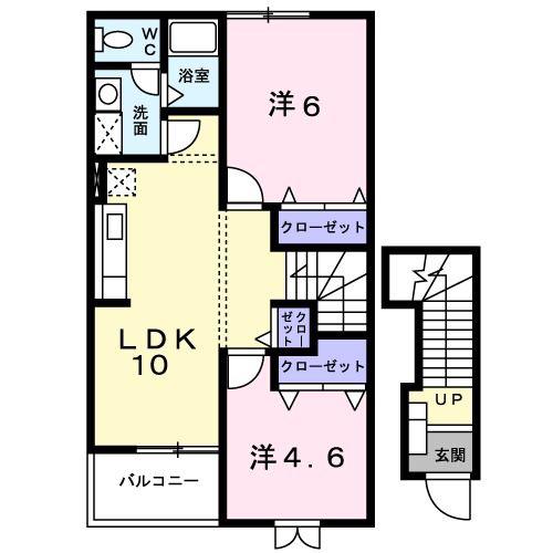 サニ-クアイエットIII(2LDK/2階)の間取り写真