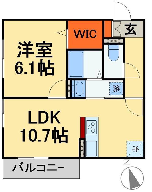 ラメール(1LDK/1階)の間取り写真
