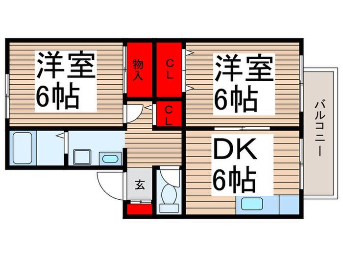ガーデンハイツI(2DK/2階)の間取り写真